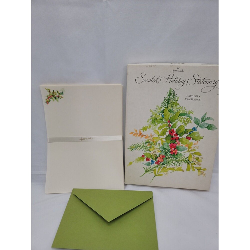Vintage Hallmark Scented Holiday Stationary Bayberry Scent